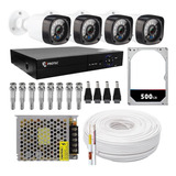 Kit Câmeras De Segurança Residencial Hd 500gb Dvr 4 Câmeras