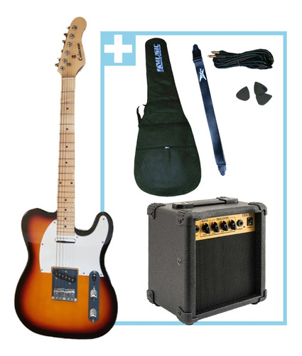 Combo Guitarra Electrica Telecaster Ampli 10w + Accesorios