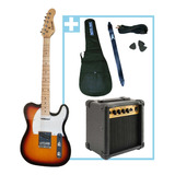 Combo Guitarra Electrica Telecaster Ampli 10w + Accesorios