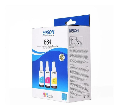 Tinta Epson 664 Pack 3 Colores Cian Magenta Amarillo