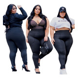 Combo 3 Calças Feminina Plus Size Zíper+bumbum+bolso 