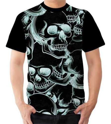 Camiseta Camisa Personalizada Caveira Ossos Estilosa 1