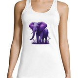 Musculosa Mujer Elefante Plantas Violeta Purpura Purple