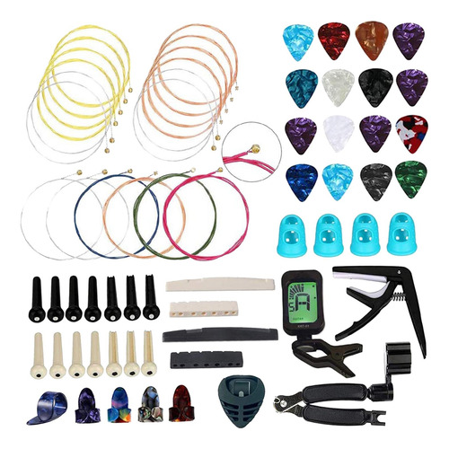 66pcs Kit De Accesorios De Guitarra Incluyen Cuerdas,