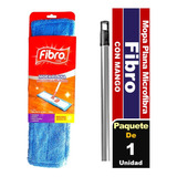 Fibro Set Mopa Plana De Microfibra Con Mango Color Azul