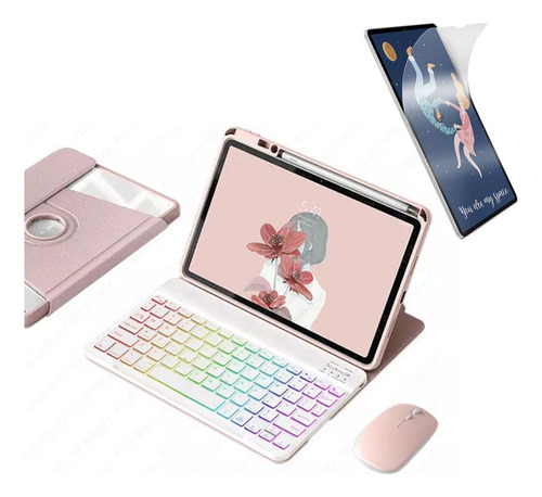 Funda Rotar Teclado Rgb+mouse Para Huawei Matepad11.5 2023-e