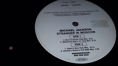Michael Jackson Stranger In Moscow Vinilo Maxi Usa Promo 97
