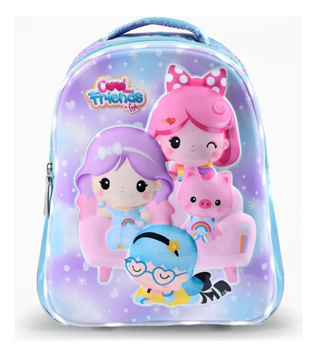 Mochila Espalda Friends Unicornio 14 PuLG Escolar Footy Luz