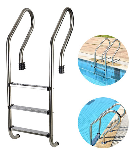 Escalera De Piscina Antideslizante De Acero Inoxidable 304