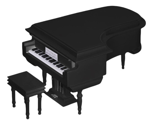 . 112 Silla Piano En Miniatura Caja De Negro Negro 10x7x8cm