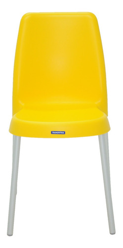 Cadeira De Jantar Tramontina Vanda, Estrutura De Cor  Amarelo/alumínio, 1 Unidade