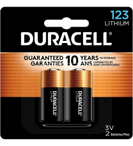 Bateria De Litio Duracell Cr123a 3v, Paquete De 2 Unidades