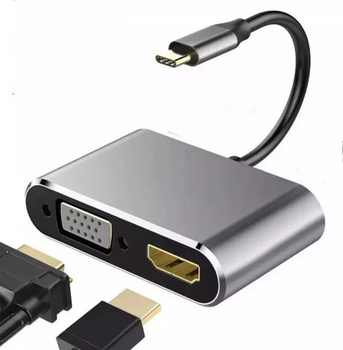 Convertidor Usb 3,1 Tipo C 8 En 1 (hdmi+vga+3 Usb+micro Sd..