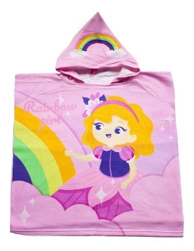 Poncho Toallon Microfibra Infantil Estampado Seca Rapido