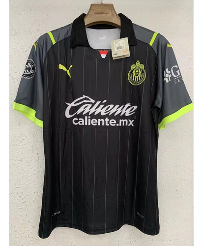 Playera Jersey Deportiva De Chivas Visita Negra 2021