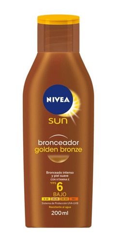 Nivea Sun Bronceador Golden Bronze Fps6 Resiste Al Agua 200