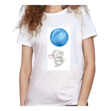 Camiseta Dama Estampada ilustracion Elefante Globo