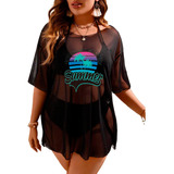 Blusa Remera Cover Shein Estampa Summer  Plus Size