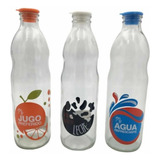 Botella De Vidrio Con Tapon Hermetico 1 Litro Jugo Agua Fría