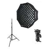 Kit Softbox Godox 120cm Grid Colmeia Octabox Flash Dedicado