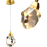 Pendente Dourado De Led Pedra De Cristal Lavabo Quarto Sala 110v/220v