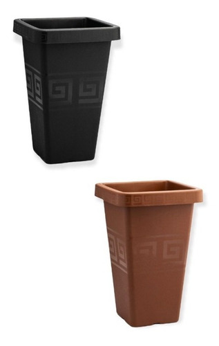 Vaso Plantas Tacho Grego Plastico Quadrado 45cm Decoração