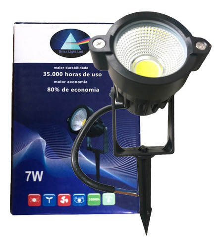 Luminária Espeto Jardim Cob Led Verde 7w Prova Dágua Bivolt