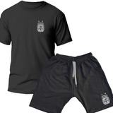 Conjunto Remera Y Short Algodon Cortos Futbol Argentino Afa