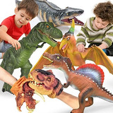 Muñecos De Dinosaurios De Plastico Abs Multicolor 6 Piezas