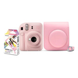 Kit Camera Instax Mini 12 Com 10 Filmes E Bolsa Rosa Gloss