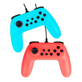 Kit 2 Controles Nintendo Switch Com Fio Usb Ns Color Vinik Cor Azul