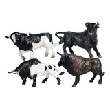 Animales De Granja, Toros, Caballos, Vacas, 4 Piezas
