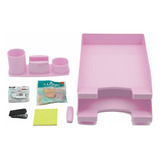 Set Escritorio Liggo Trends Colors A4 8 Piezas Rosa Pastel