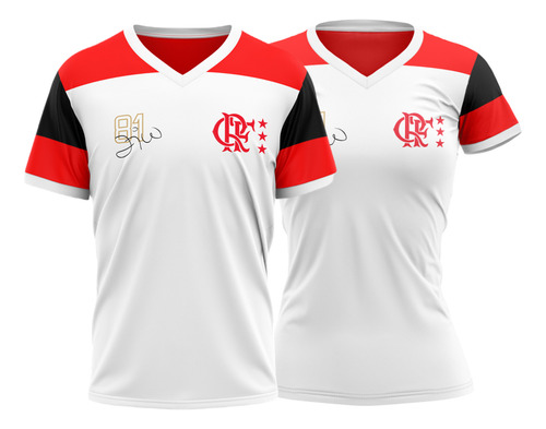 Kit Flamengo Casal Retro Zico Oficial - Camisa + Baby Look