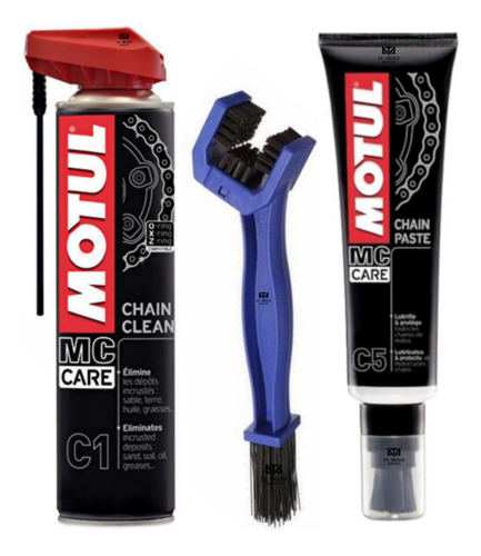 Desengrasante Motul C1 + Lubricante C5 + Cepillo De Cadena