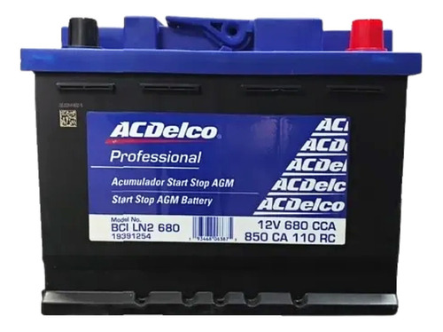 Batería Acumulador Acdelco Agm Ford Fiesta 1.6l 2015