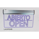 Letrero Led Abierto/open Azul 127v Emergencia Abierto Open