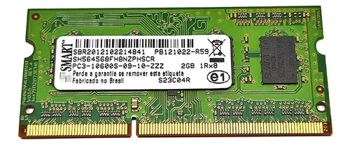 Memória Ram  2gb 1 Smart Sh564568fh8nzphscr