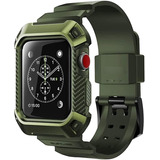 Case + Pulseira Supcase Para Apple Watch 42 Mm Series 1/2/3 Cor Dark Green Width 42 Mm