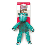 Kong Peluche Floppy Knots Hippo Medium Large Juguete Perros Color Celeste Diseño Hipopótamo