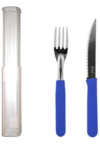 Set Individual Tenedor + Cuchillo + Envase Para Transportar