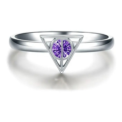 Anillo Harry Potter Plata .925 Lila Reliquias Muerte Hp Plateado