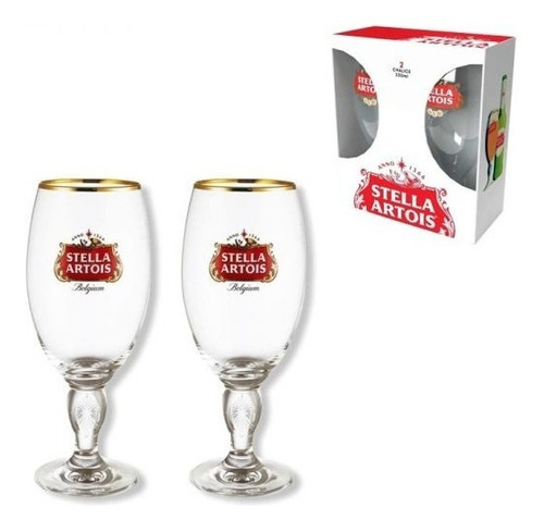 Copas Stella Artois Set X2 Original Packs En Caja Regalo