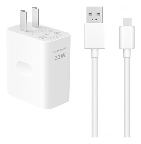 33w Vooc Cargador Con Cable Tipo C Para Oppo Realme Oneplus