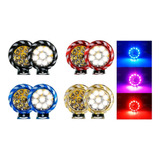 Par Faros Redondos 9 Led Aro Gel Rgb Auxiliar Universal Moto