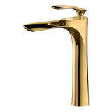 Lavabo Cuarto De Baño Elevado Grifo Dorado Frío Y Caliente