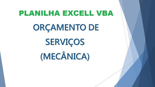 Planilha Excell Vba De Orçamento Para Mecânica