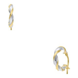 Arracadas Bizzarro Oro Bicolor Espiral Chica 14k-or90307yw