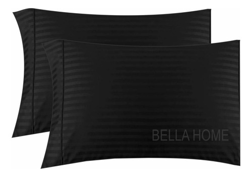 Funda Para Almohada 50x70 Cm X 2 Unidades Color Negro