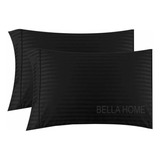 Funda Para Almohada 50x70 Cm X 2 Unidades Color Negro